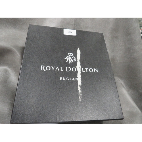 89 - A pair of Royal Doulton led crystal falling stars champagne flutes