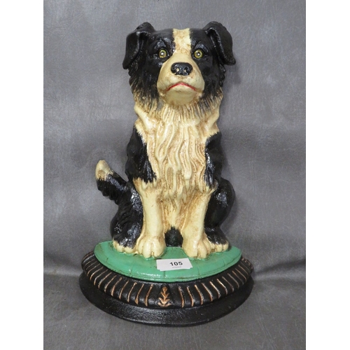 105 - **A cast metal sheepdog doorstop**