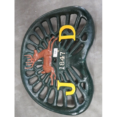 115 - **A reproduction cast metal John Deere tractor seat**