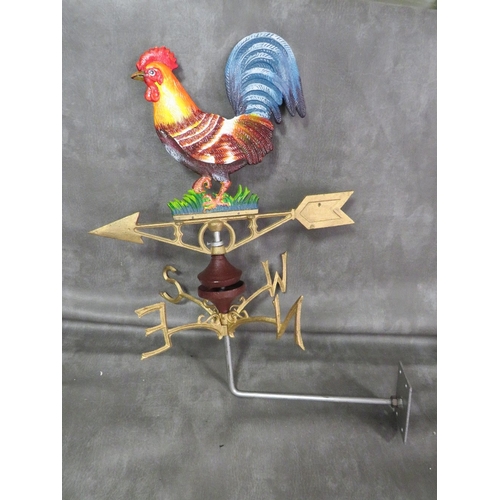 117 - **A vintage cockerel wall mounted weather vane**