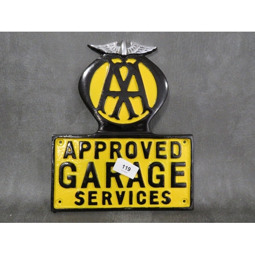 119 - **A cast aluminium AA wall plaque**