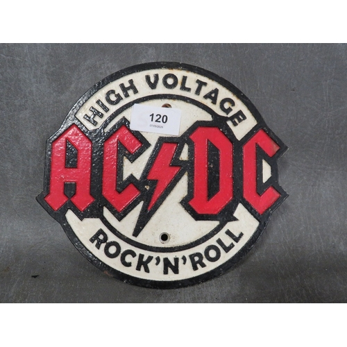 120 - **A cast metal AC / DC plaque**