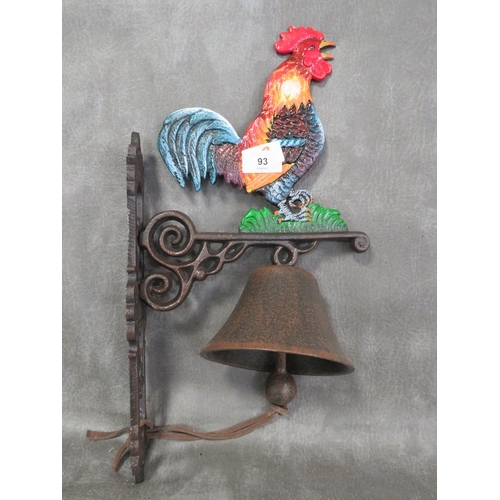 93 - **A cast metal cockerel bell**