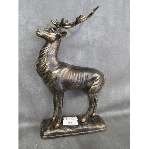 97 - **A cast metal figure of a stag**