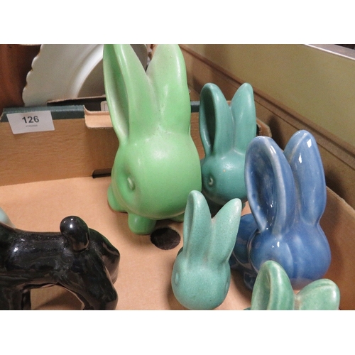 126 - A tray of assorted Sylvac style rabbits and lambs etc