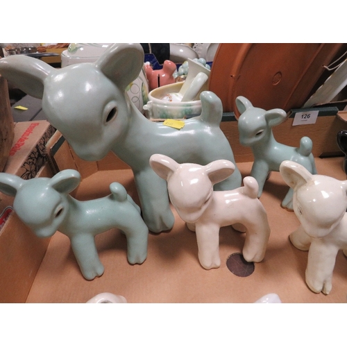126 - A tray of assorted Sylvac style rabbits and lambs etc