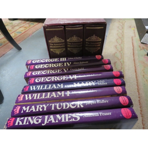 145 - Two boxes of specialist reference books plus two folios of Shakespeare books
