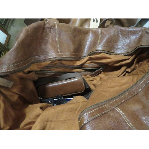 156 - Two vintage leather travel bags