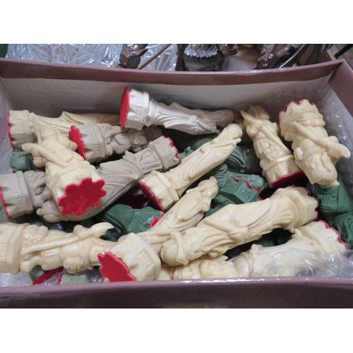 165 - Three trays of china and collectables to include chess set, Aynsley, Radford etc