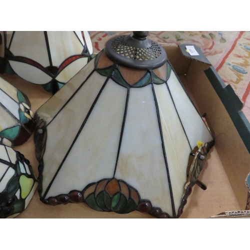 177 - Five Tiffany style reproduction light shades