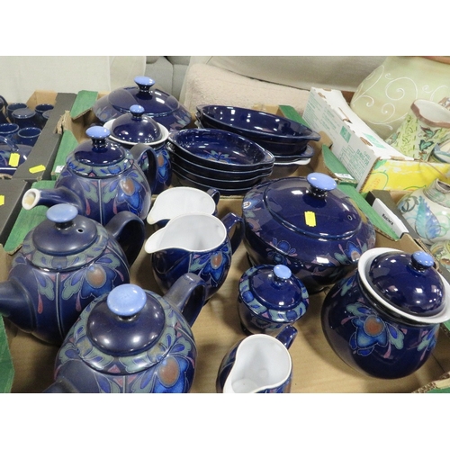 180 - A large collection of Denby tea and dinner ware - over six trays