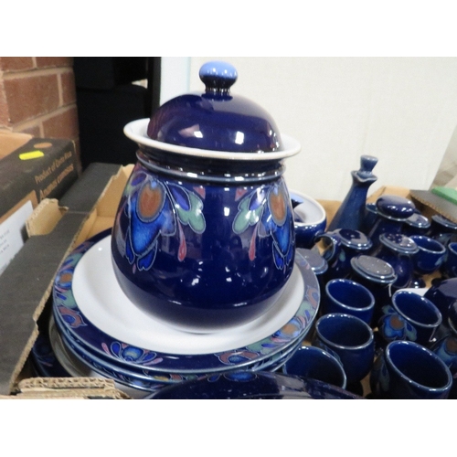 180 - A large collection of Denby tea and dinner ware - over six trays
