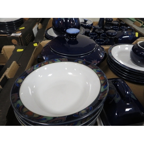 180 - A large collection of Denby tea and dinner ware - over six trays