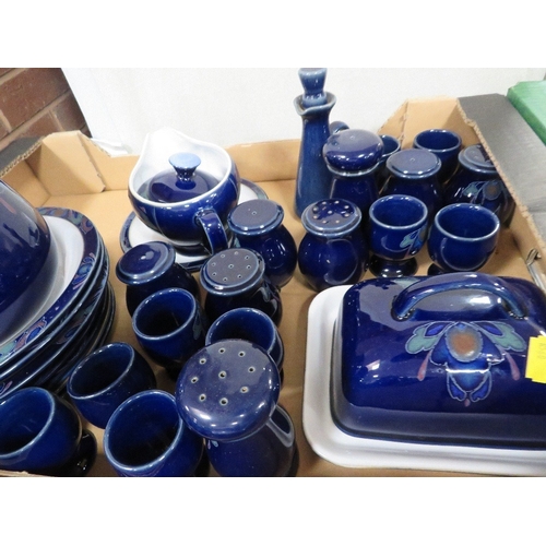 180 - A large collection of Denby tea and dinner ware - over six trays