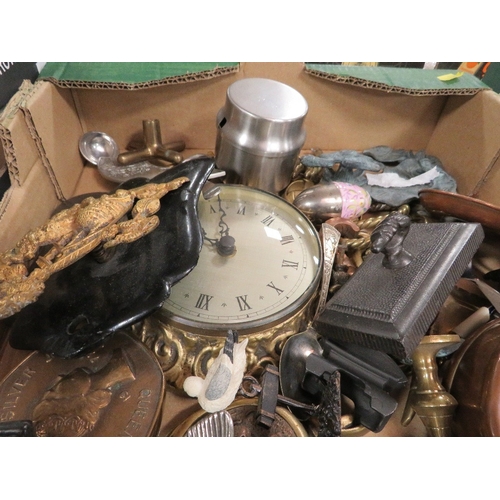 183 - A tray of assorted metal ware and collectables etc