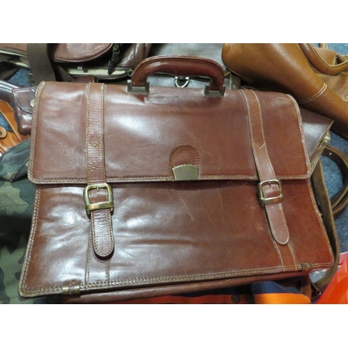 188 - A tray of assorted handbags, satchels etc