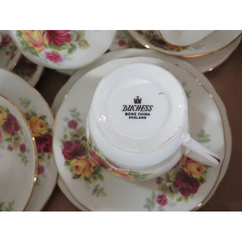 200 - Three trays of tea sets to include Royal Albert, Radford, Oriental etc