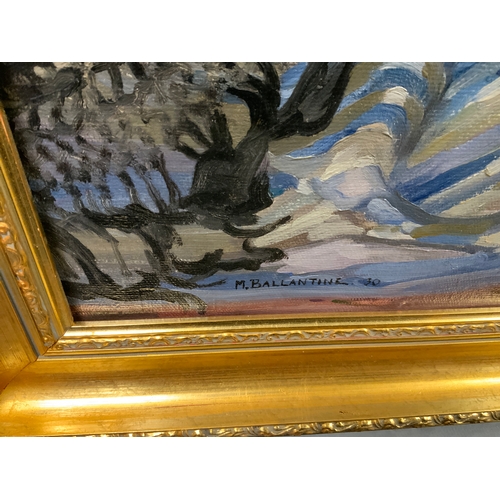 24 - M Ballantine - An oil on canvas depicting still life - signed - 62 x 74 cm