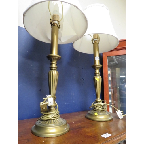 706 - A pair of modern table lamps and shades