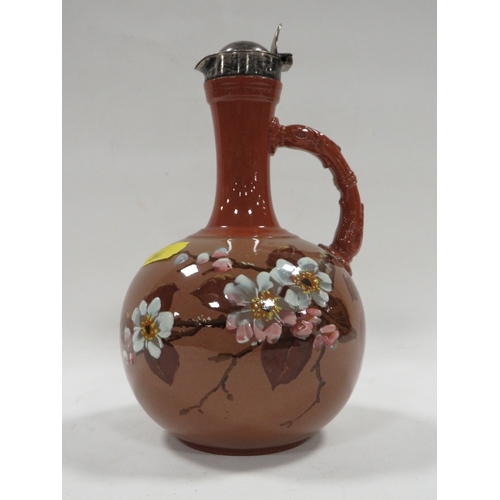 Watcombe/Torquay pottery with late Victorian silver mount in manner of ...