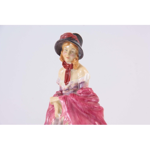 104 - A SELECTION OF FIVE ROYAL DOULTON FIGURES including Miss Demure, Quality Street, Paisley Shawl, Pris... 