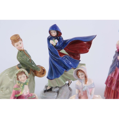 105 - A COLLECTION OF 8 ROYAL DOULTON FIGURINES, daydreams, grace, autumn breezes, may, spring morning, af... 