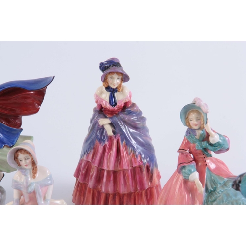 105 - A COLLECTION OF 8 ROYAL DOULTON FIGURINES, daydreams, grace, autumn breezes, may, spring morning, af... 