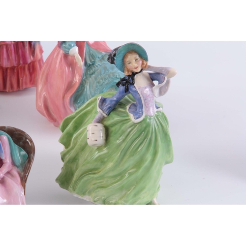 105 - A COLLECTION OF 8 ROYAL DOULTON FIGURINES, daydreams, grace, autumn breezes, may, spring morning, af... 