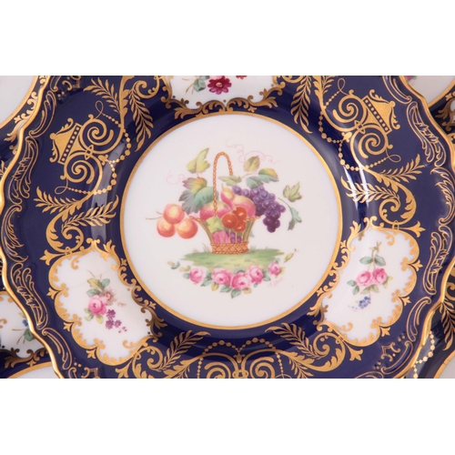 106 - AN EARLY 20TH CENTURY SPODE COPELANDS DESSERT SERVICE including six plates and two dishes decorated ... 