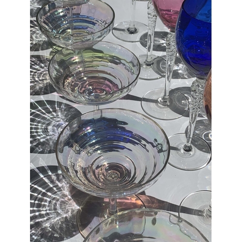 2 - A LARGE COLLECTION OF 20TH CENTURY DRINKING GLASSES including a set of ten baccarat style vine flute... 