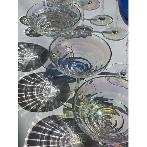 2 - A LARGE COLLECTION OF 20TH CENTURY DRINKING GLASSES including a set of ten baccarat style vine flute... 