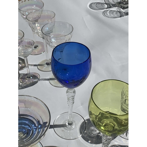 2 - A LARGE COLLECTION OF 20TH CENTURY DRINKING GLASSES including a set of ten baccarat style vine flute... 