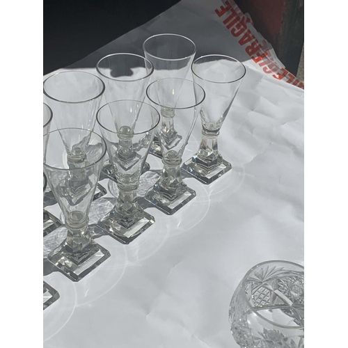 2 - A LARGE COLLECTION OF 20TH CENTURY DRINKING GLASSES including a set of ten baccarat style vine flute... 