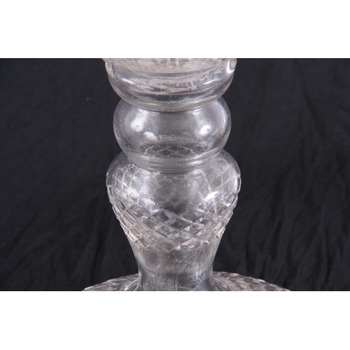 21 - A VERY LARGE VICTORIAN CAMPANIA SHAPED CUT GLASS CENTREPIECE/VASE 52cm high by 32cm wide.