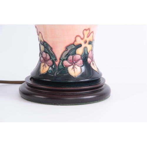 35 - A 20TH CENTURY MOORCROFT POTTERY LAMP BASE decorated with Oberon design 46cm.