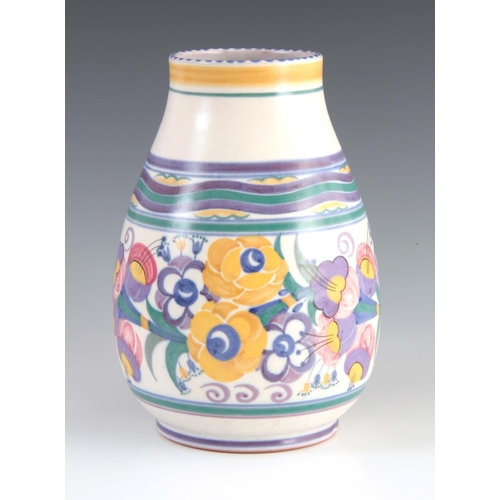 45 - A CIRCA 1930 POOLE POTTERY YO PATTERN VASE designed by Truda Carter, bearing the impressed Carter St... 