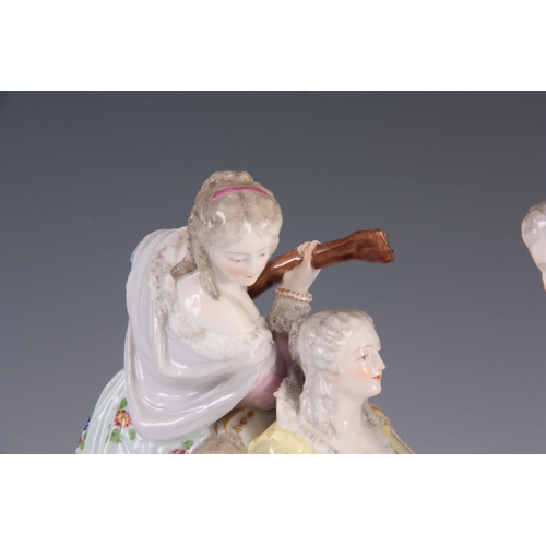 96 - AN IMPRESSIVE LATE 19TH/EARLY 20TH CENTURY CONTINENTAL PORCELAIN LARGE OVAL FIGURE GROUP  depicting ... 