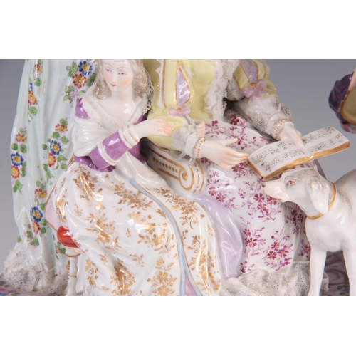 96 - AN IMPRESSIVE LATE 19TH/EARLY 20TH CENTURY CONTINENTAL PORCELAIN LARGE OVAL FIGURE GROUP  depicting ... 