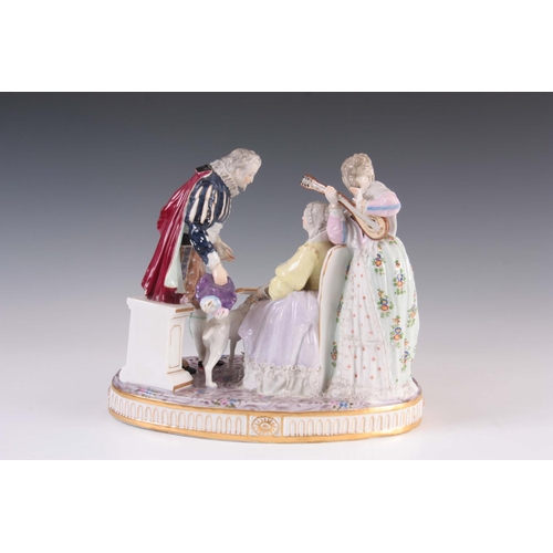 96 - AN IMPRESSIVE LATE 19TH/EARLY 20TH CENTURY CONTINENTAL PORCELAIN LARGE OVAL FIGURE GROUP  depicting ... 