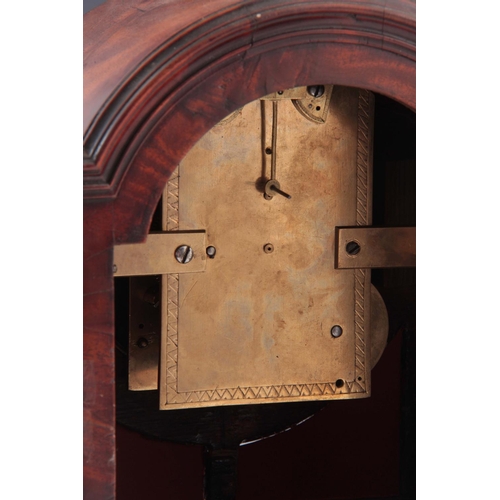 930 - A SMALL REGENCY FIGURED MAHOGANY BRACKET CLOCK the break arch case with brass fish scale frets and b... 