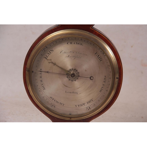 932 - A GEORGE III SHELL INLAID MAHOGANY WHEEL BAROMETER with silvered engraved dial signed Cetti & Co. Lo... 