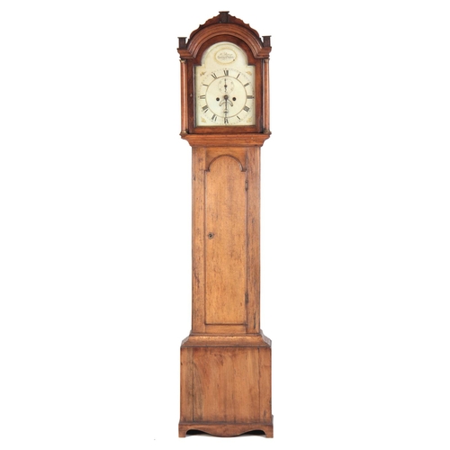 938 - WILLIAM BOWRA, SEVEN OAKES. A LATE GEORGE III LONGCASE CLOCK the arched case enclosing a 12