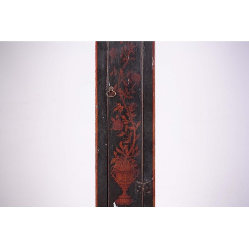 939 - AN EARLY 18th CENTURY SLIM LACQUERED LONGCASE CLOCK CASE for a  10