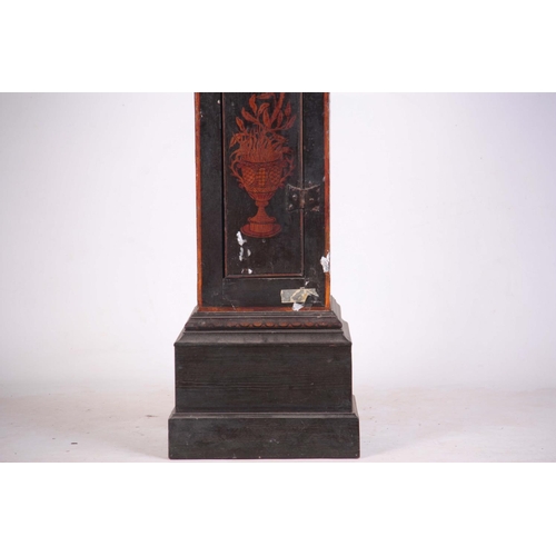 939 - AN EARLY 18th CENTURY SLIM LACQUERED LONGCASE CLOCK CASE for a  10