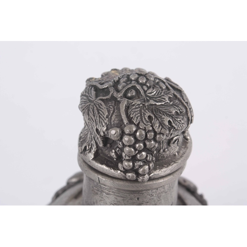 179 - PEWTER CHINESE BOTTLE WITH STOPPER 17cm high.