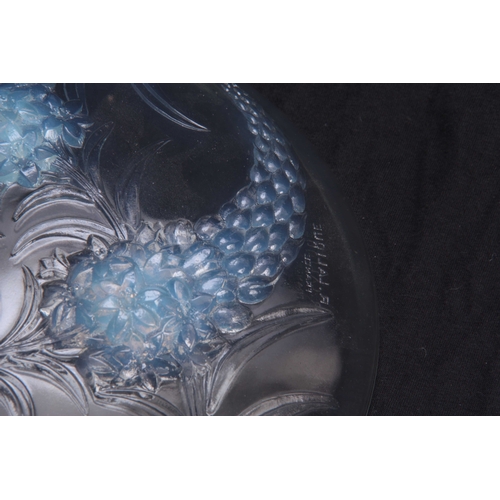 23 - R LALIQUE FRANCE  AN EARLY 20TH CENTURY RELIEF MOULDED OPALESCENT SHALLOW BOWL 'VERONIQUE' with flow... 