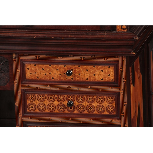 234 - AN IMPRESSIVE MEIJI PERIOD JAPANESE INLAID ROLLTOP DESK finely inlaid with various exotic woods and ... 