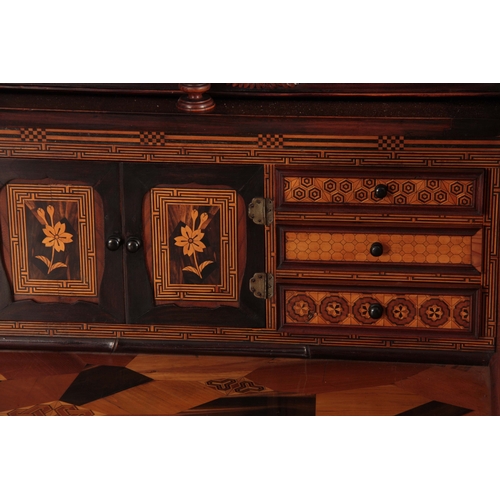 234 - AN IMPRESSIVE MEIJI PERIOD JAPANESE INLAID ROLLTOP DESK finely inlaid with various exotic woods and ... 