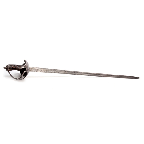 269 - AN 18TH CENTURY RAPIER SWORD having a diamond section double-edged blade, shaped hilt with thumb gri... 