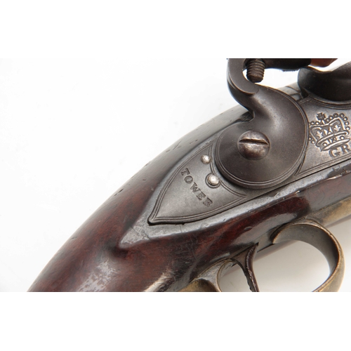 274 - A 1796 PATTERN BRITISH HEAVY DRAGOON OFFICERS FLINTLOCK PISTOL with walnut stock, regulation brass m... 